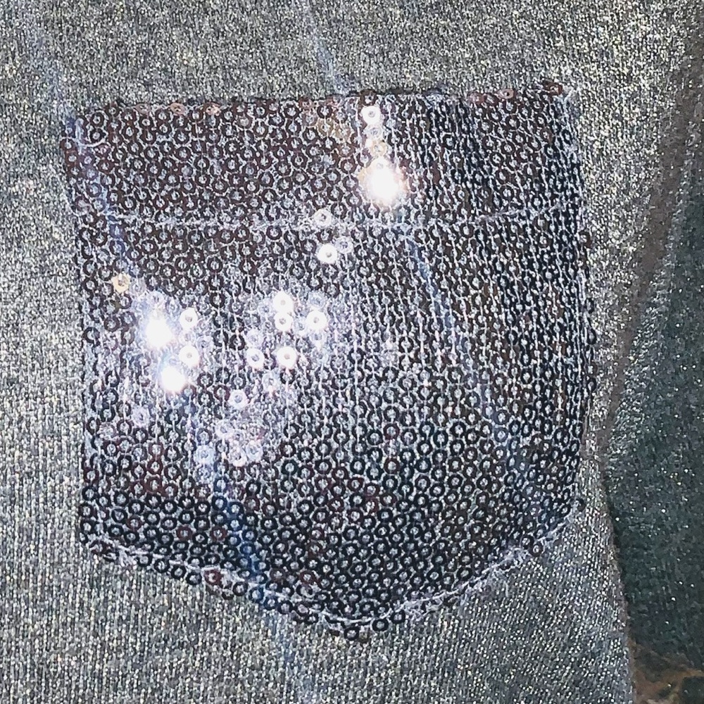 LANE BRYANT ⭐️ Silver Sparkle Sequin Raglan Blouse - Picture 3 of 7